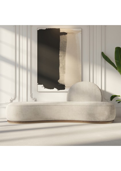 Moon Sofa Beyaz Kadife Koltuk