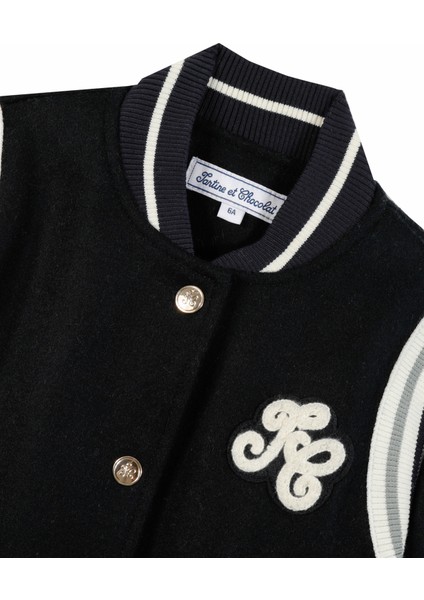 Lacivert Yün Kız Çocuk Bomber Ceket modelleri