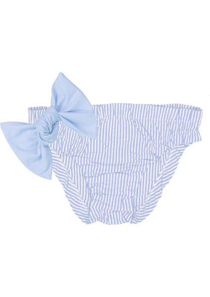 Ash Çizgili Mavi Kız Bebek Bikini Alt