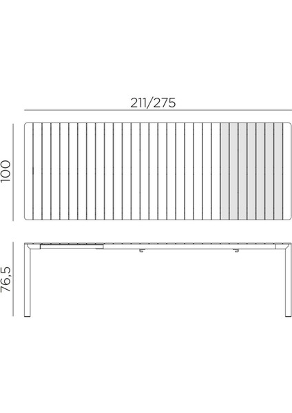 Tevere antrasit Açılır Bahçe Masası 211 cm