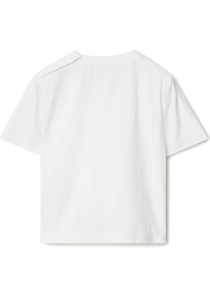 Cedar Thomas Bear Baskılı Beyaz Pamuklu Kısa Kollu Unisex Çocuk T-Shirt fiyatları
