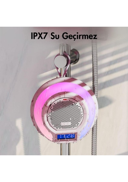 Aquaease Ipx7 Su Geçirmez Pembe 18 Saat Oynatma Süresi Dahili Mikrofon Işıklı Hoparlör fiyatları