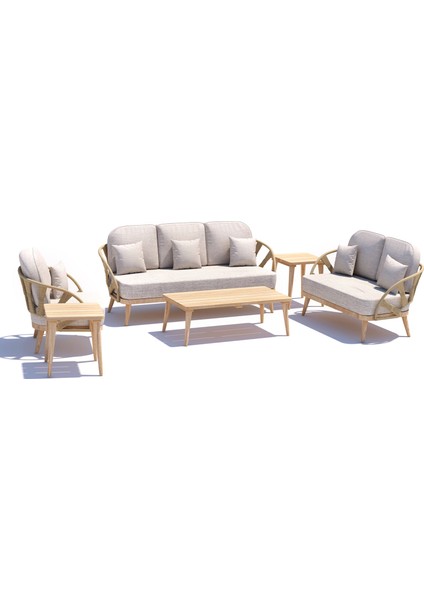 Krabi Krem Rattan Bahçe Oturma Takımı