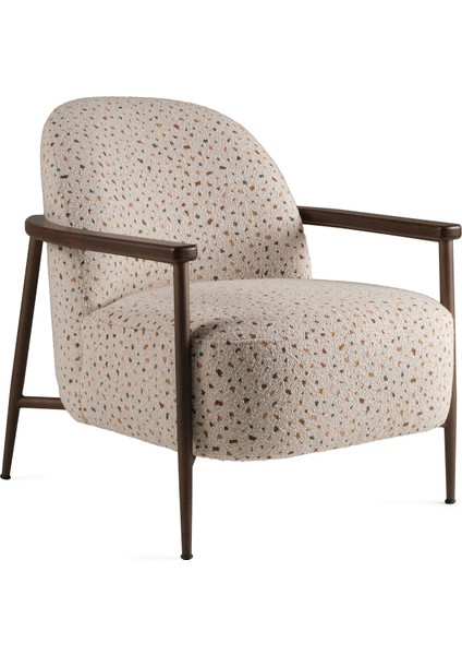 Meder Terrazzo Desenli Kahverengi Metal Berjer