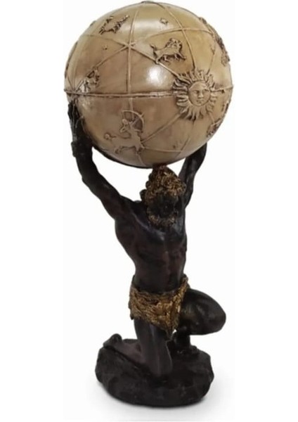 Mitolojik Yunan Tanrısı Atlas Heykel Biblo Polyester Biblo