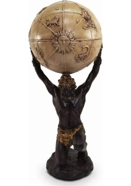 Mitolojik Yunan Tanrısı Atlas Heykel Biblo Polyester Biblo