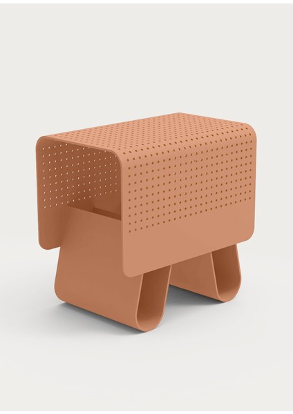 U Stool Pembe Metal Tabure
