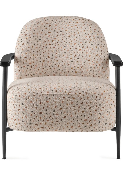 Meder Siyah Terrazzo Desenli Metal Berjer