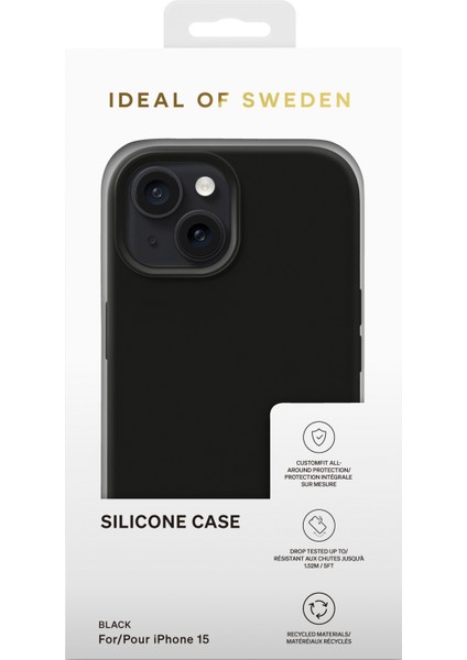 iPhone 15 Uyumlu Siyah Silikon Kılıf
