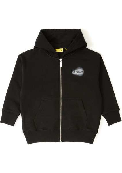 Siyah Kapüşonlu Erkek Çocuk Sweatshirt