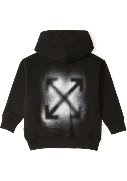 Siyah Kapüşonlu Erkek Çocuk Sweatshirt