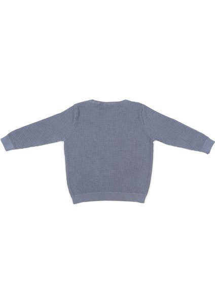 Waffle Organik Pamuk Mavi Unisex Çocuk Alt Üst Takım