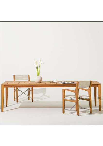 Alceus Iroko Kahverengi Bahçe Masası 240X105 cm fiyatları