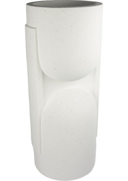 Beyaz Polyresin Saksı 37X91 cm