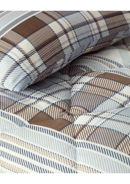 Tiny Polycotton Çift Kişilik Uyku Seti Kahverengi-Mavi modelleri