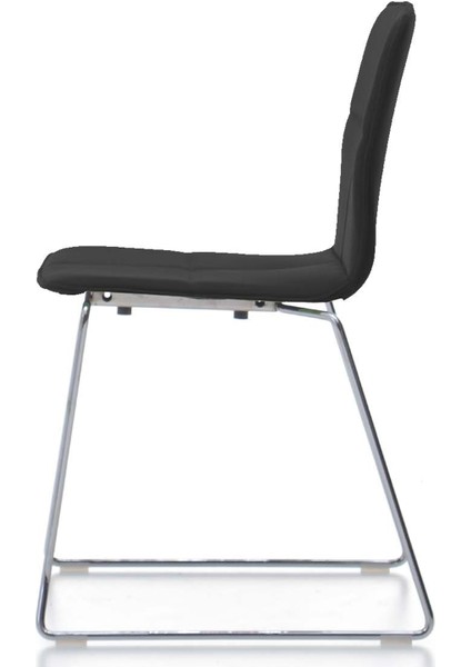 Eon Kızak Ayaklı Siyah Metal Sandalye