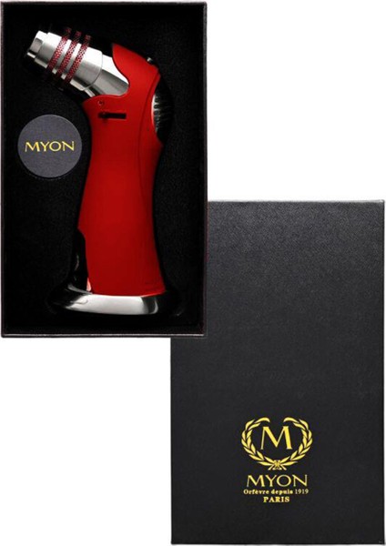 Myon Quattro Kırmızı 4 Alev Puro Masa Çakmağı