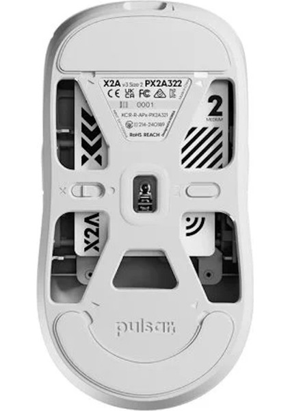 X2A V3 Xs-1 Sensör Beyaz Size 2 Medium Çift El Simetrik Kablosuz Gaming Mouse PX2A322