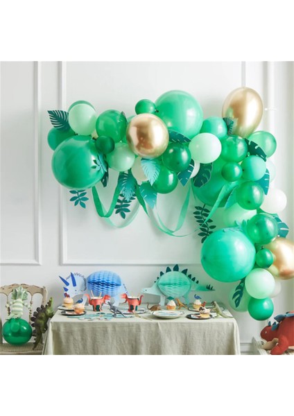 Yeşil Yapraklı 44 Adet Balon Kiti