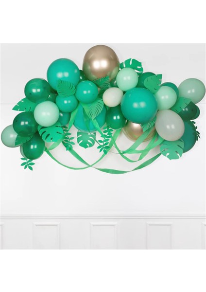 Yeşil Yapraklı 44 Adet Balon Kiti