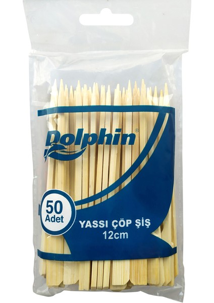Dolphin Yassı Çöp Şiş 12cm 50li