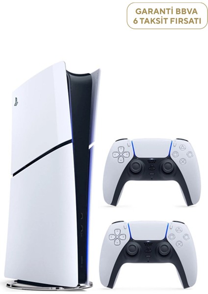 Playstation 5 1 Tb Slim Digital Edition Oyun Konsolu + 2. Ps5 Kol Beyaz