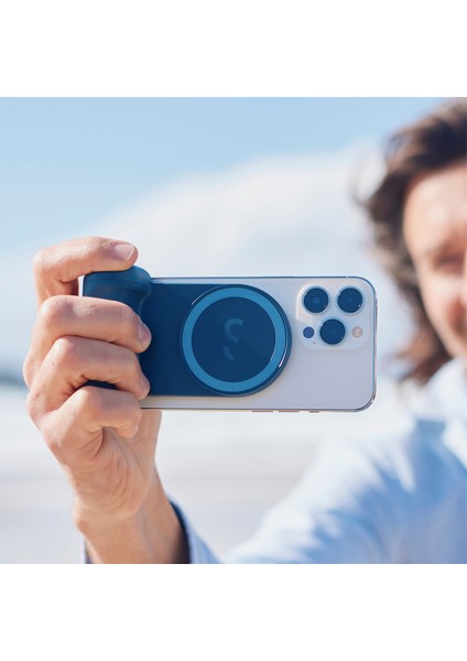 Snapgrip Magsafe Uyumlu 2000 Mah Powerbank Entegre Mavi iPhone Fotoğraf ve Video Çekim Aparatı fırsatları