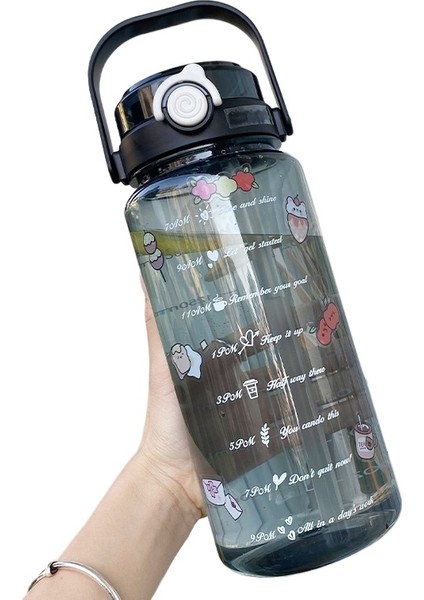 Büyük Kapasiteli Su Şişesi ve Çift Pipetli Bardak (Yurt Dışından)