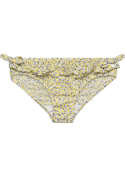 Sarı Desenli Coton Kız Çocuk Bikini Takımı