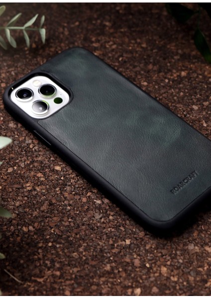 iPhone 14 Plus Zümrüt Yeşil Deri Kılıf