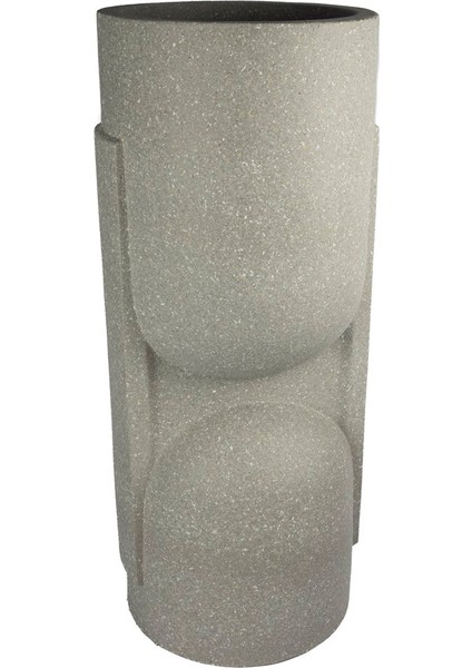 Gri Polyresin Saksı 37X91 cm