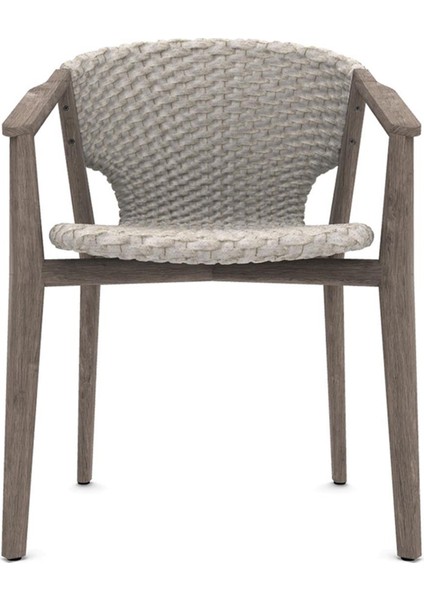 Knit Pickled Teak Gri Kollu Bahçe Sandalyesi fırsatları