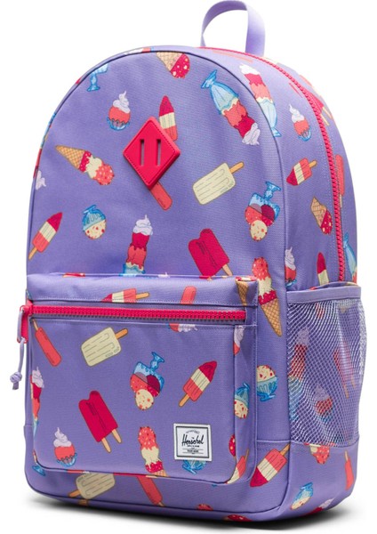 Heritage Lila Desenli Unisex Çocuk Sırt Çantası modelleri