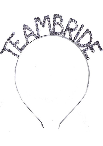 Kristal Taşlı Gümüş Renk Team Bride Gelin Tacı