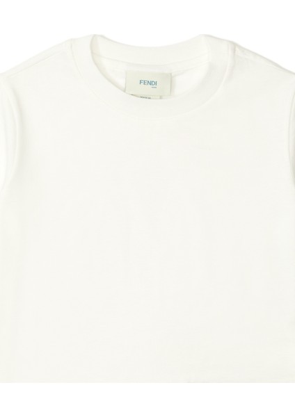 Beyaz Logolu Unisex Çocuk T-Shirt modelleri