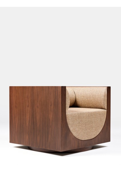 Cube Lounge Bej Ceviz Berjer