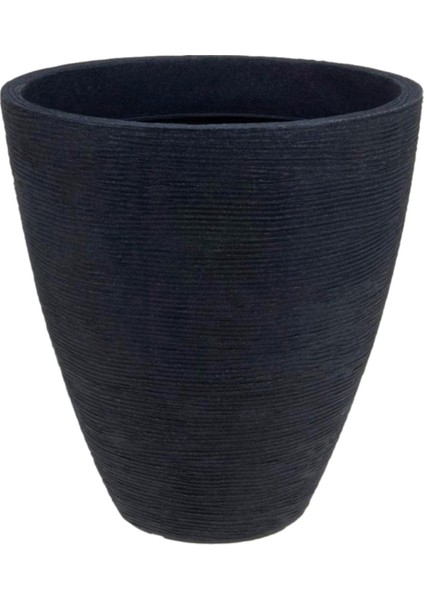 Antrasit Plastik Yivli Saksı 39 x 42 cm