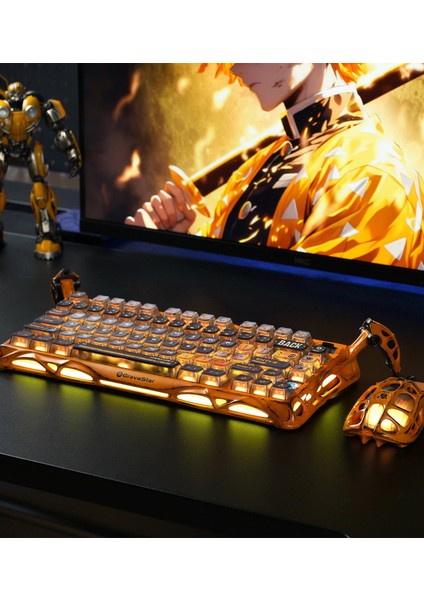 Mercury K1 Pro Rgb Special Edition Sarı Kablosuz Mekanik Gaming Klavye