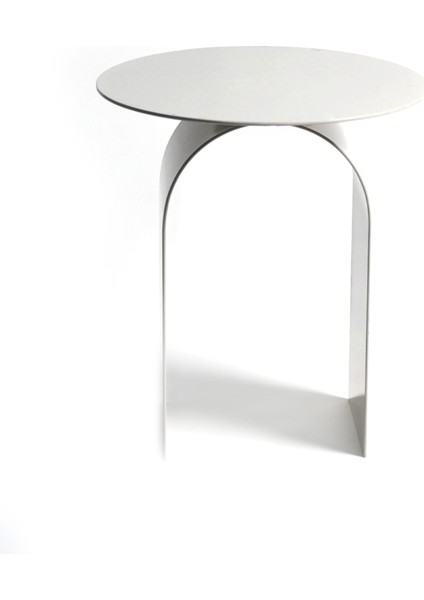Curve No 3 Metal Mat Gri Yan Sehpa 40X50 cm