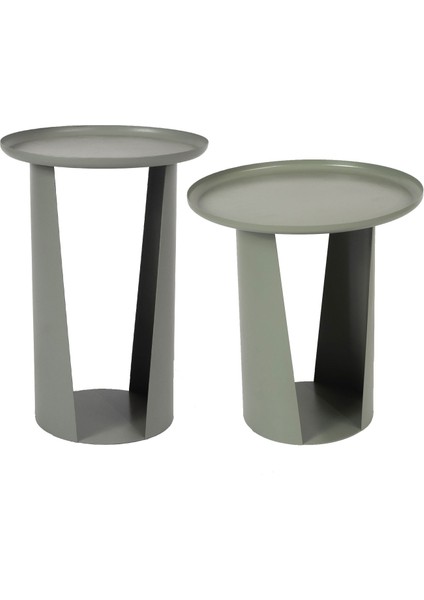 Mush Yeşil Metal 2'li Yan Sehpa