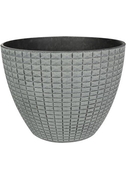 Nanda Gri Desenli Plastik Saksı