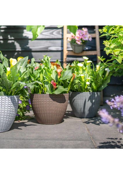 Nanda Gri Desenli Plastik Saksı fiyatları