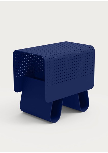 U Stool Lacivert Metal Tabure
