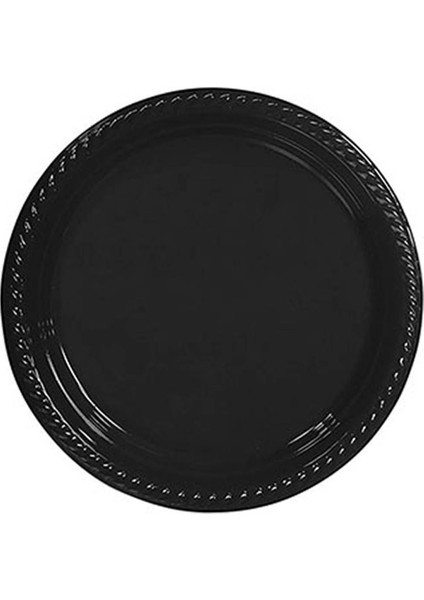 Plastik Tabak Siyah 22cm 25li