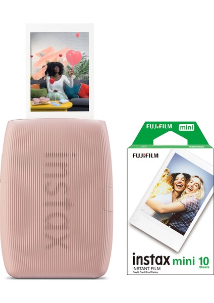 Instax Mini Link 3 Pembe Akıllı Telefon Yazıcısı ve 10'lu Mini Film
