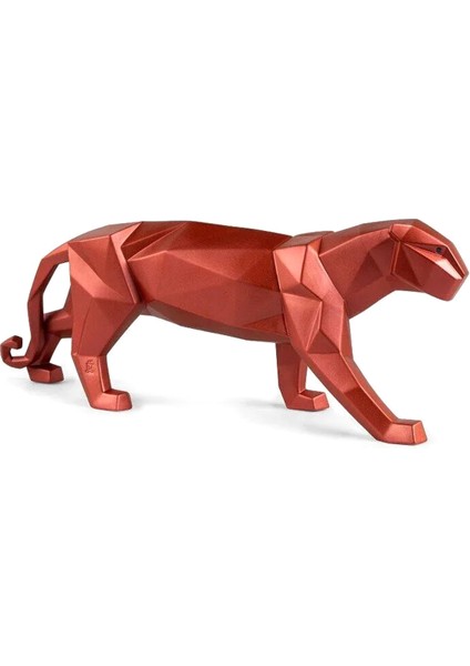 Panther Kırmızı Porselen Heykel