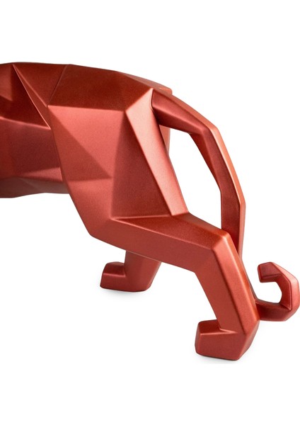Panther Kırmızı Porselen Heykel