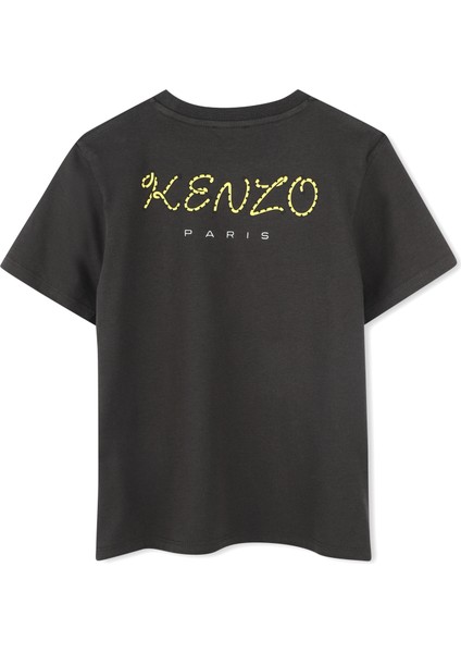 Siyah Logo Baskılı Unisex Çocuk T-Shirt fiyatları