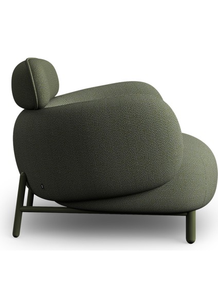 Moby Low Yeşil Metal Ayaklı Berjer