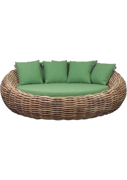 Cocoon Natural Yeşil Örgü Daybed Bahçe Koltuğu